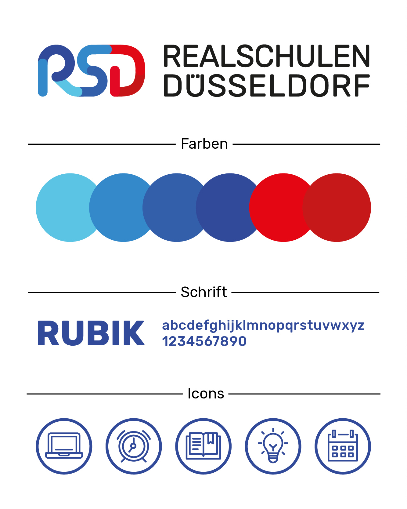 361° Kommunikation - Realschulen Düsseldorf | Corporate Design | Wir unterrichten Zukunft mit Tradition